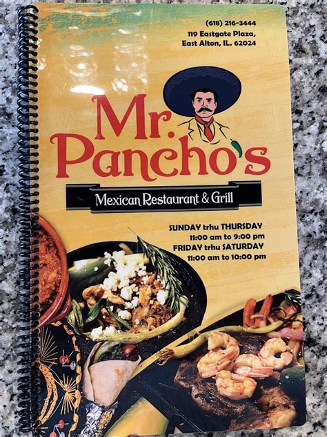 Mr. pancho's - Menu. Online table booking. City: Little Rock (near Maumelle), 1620 Market Street, 72211, Little Rock, United States. Poultry, Happy Hour, Regular, Fettuccini Alfredo, Salmon appetizer. Contemporary American Bar-Lounge Beer. Details. Last update: 03.03.2024. The Menu for Mr. Panchos with category …